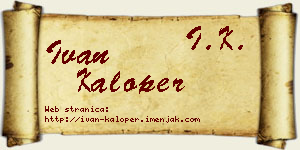 Ivan Kaloper vizit kartica